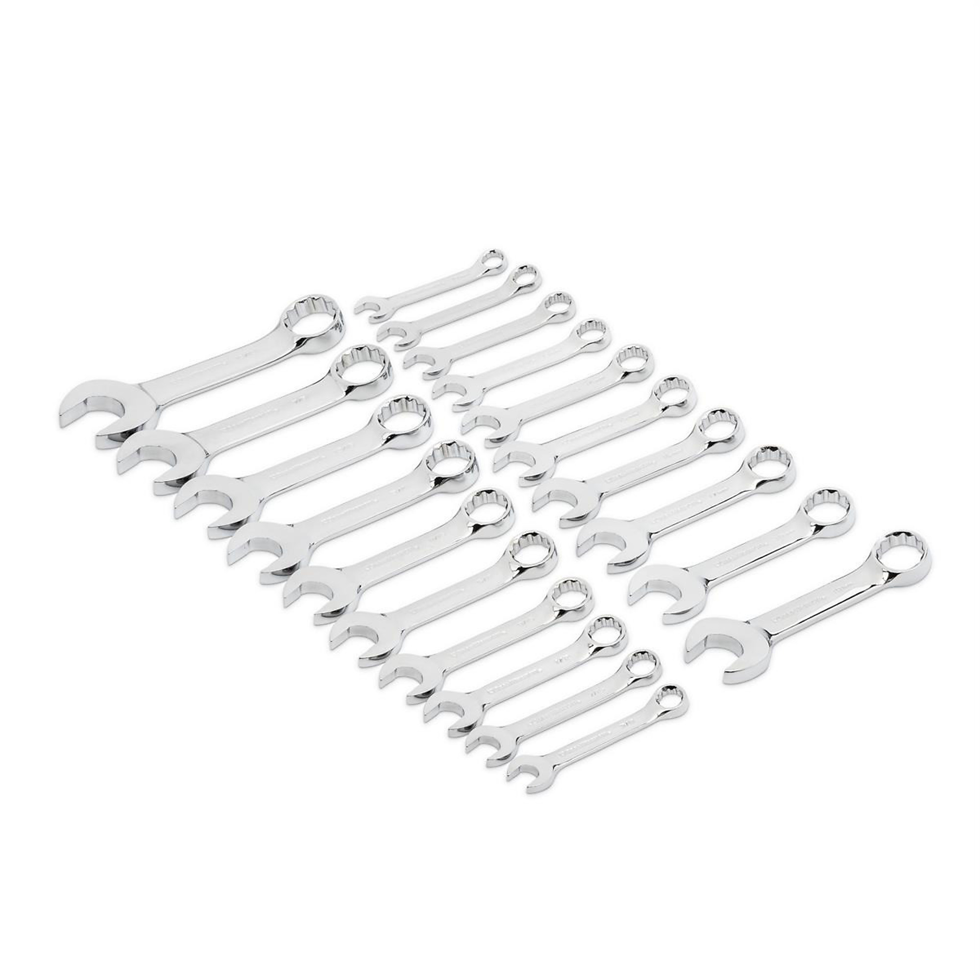 GearWrench Stubby Combination Wrench Set — 20-Piece, 12-Point, SAE/Metric, Alloy Steel, Model# KDT81903